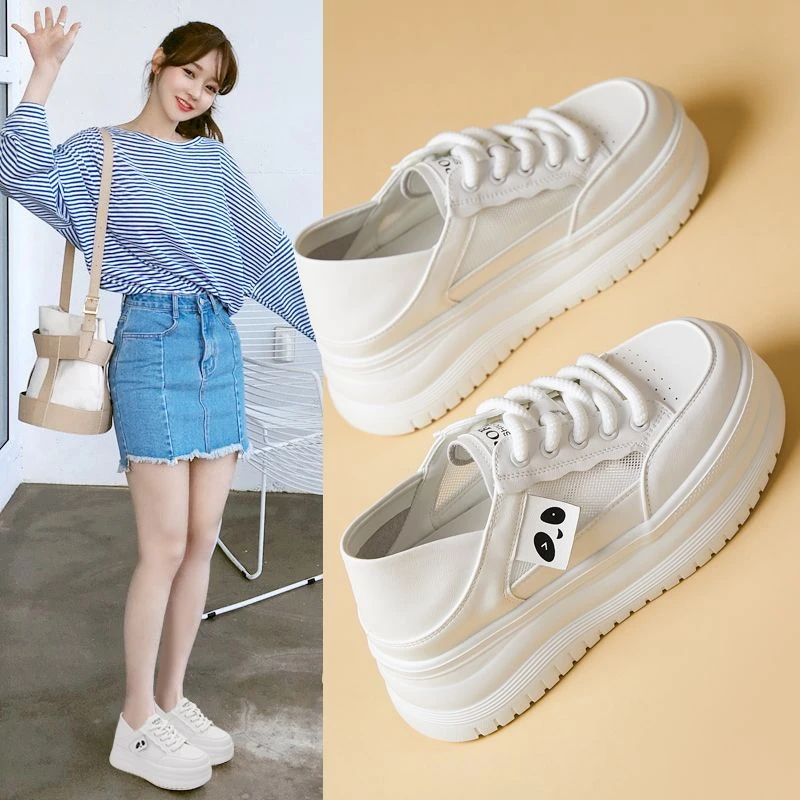 小白鞋女2024春季新款女鞋女款厚底百搭鞋子爆款春款网面透气板鞋