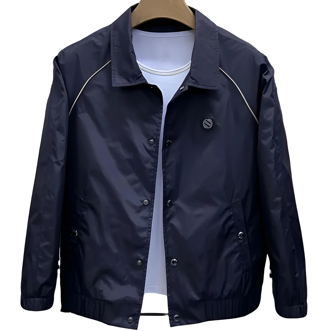 欧货男士春秋新款翻领夹克时尚潮流舒适百搭休闲防风夹克外套潮男