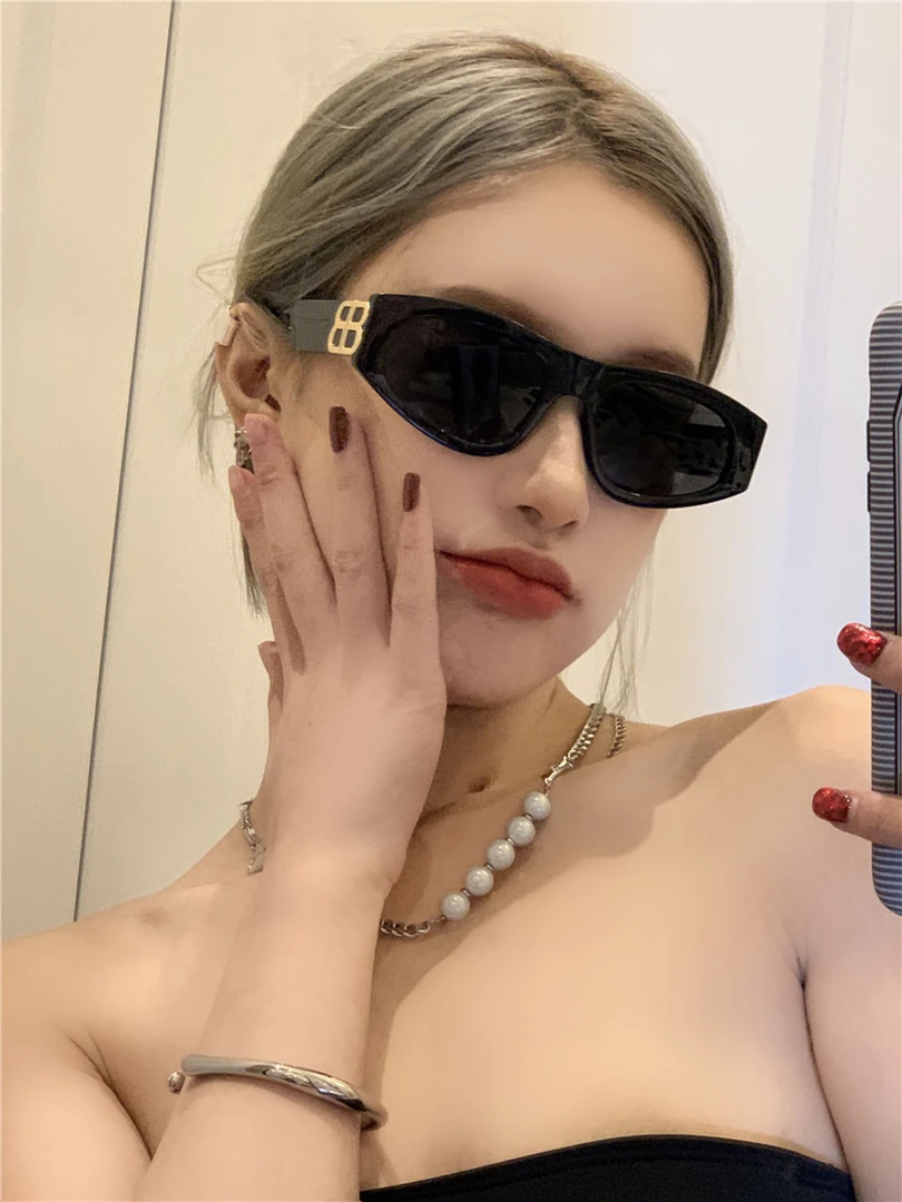 网红复古欧美潮流猫眼太阳眼镜男新款辣妹凹造型时尚街拍墨镜女款