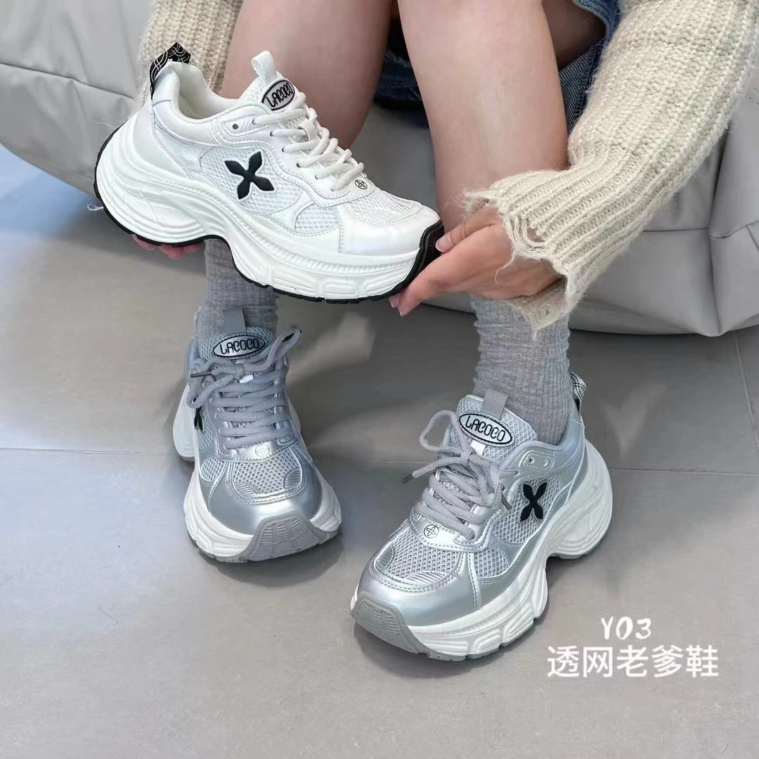 盈家轻奢精品  时尚百搭 老爹鞋网面 潮流透气