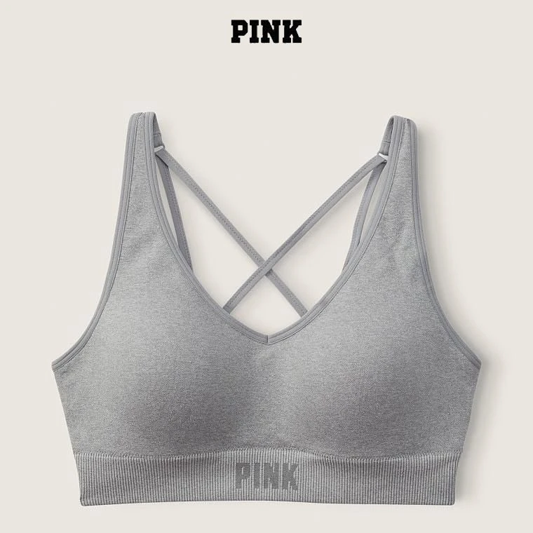 【维密PINK · 运动背心】 宽下围无痕可拆卸薄款无钢圈运动文胸