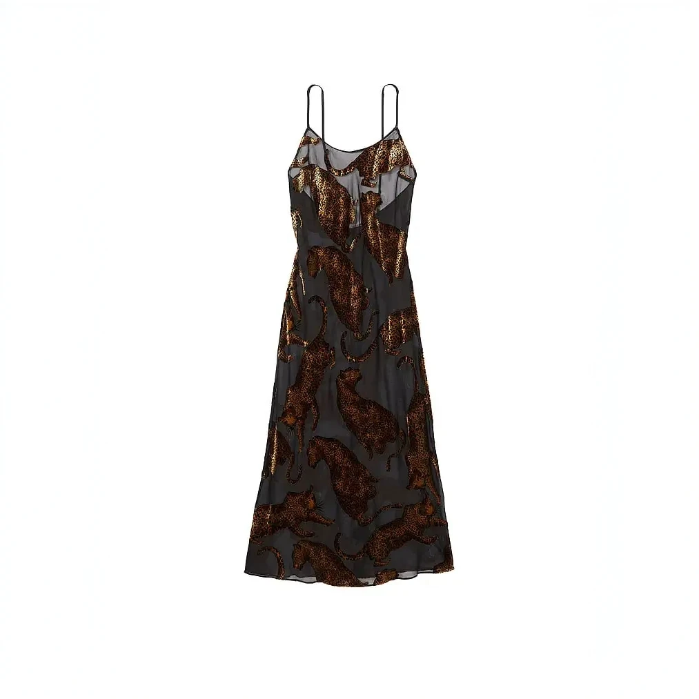 【维密·网纱吊带睡裙】性感中长款睡裙轻奢新婚礼物吊带裙女