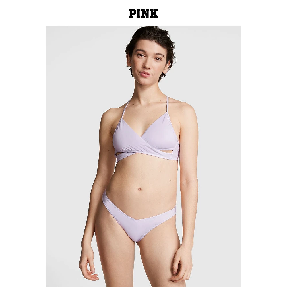 【维密 · 2023新款泳衣】PINK 可拆卸薄无钢圈正面交叉镂空泳衣女士