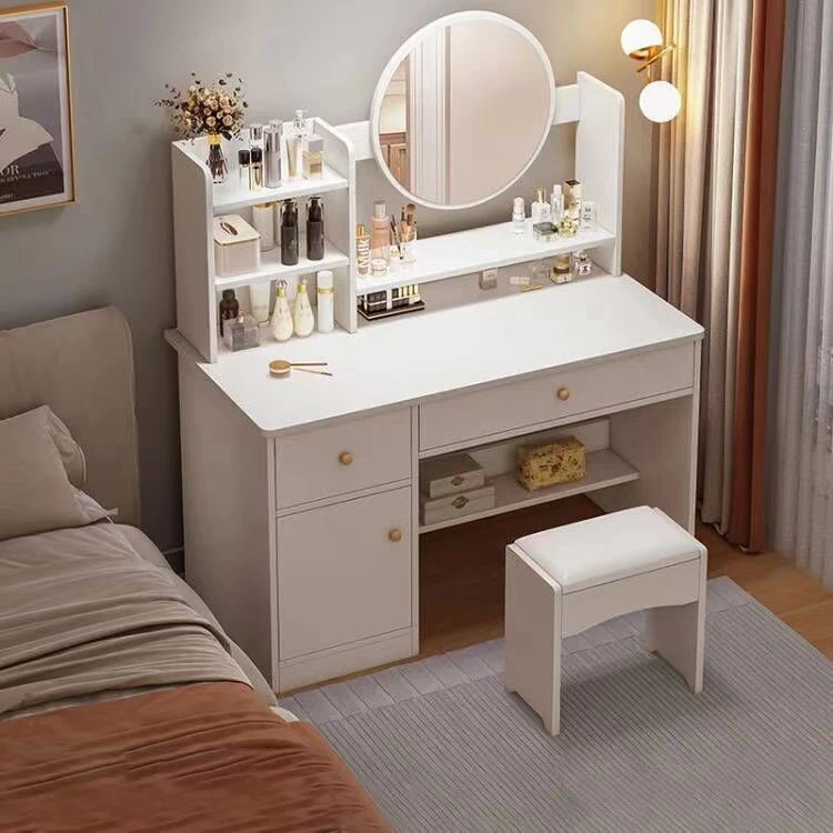 梳妆台斗柜家用房间台式简易化妆台带灯出租主卧化妆网红化妆桌子