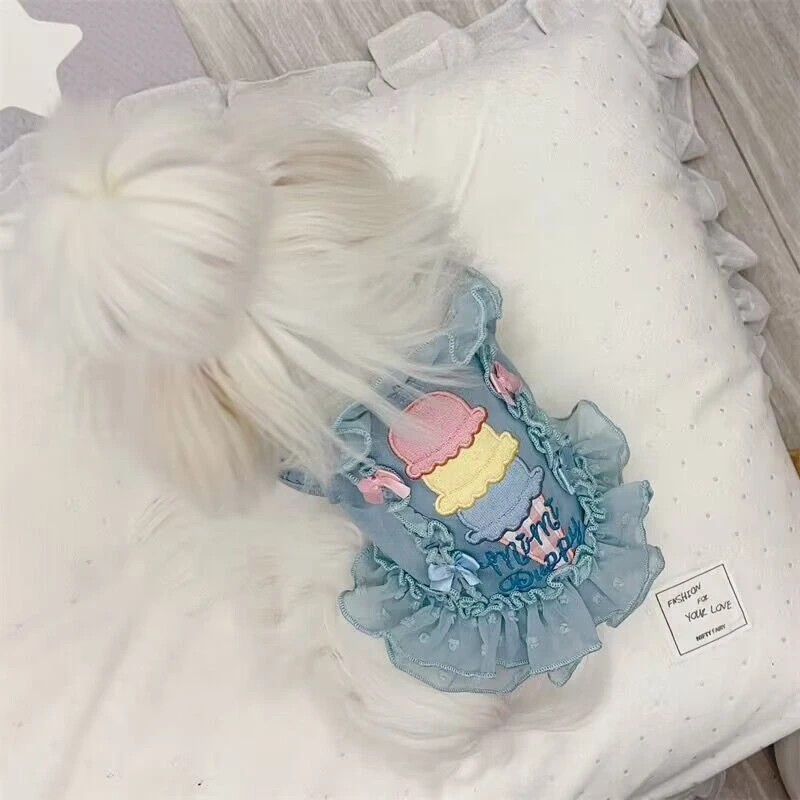 狗狗裙子夏薄款透气衣服泰迪衣服带比熊博美宠物猫咪网红装可爱袖
