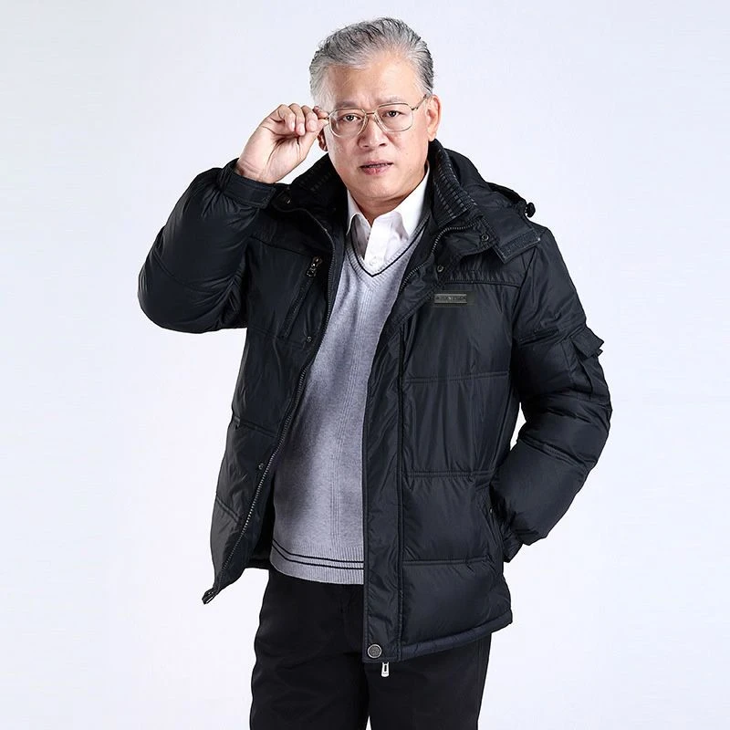 波司澄冬季老人羽绒服男中老年加厚爷爷--岁爸爸冬装外套休闲防寒