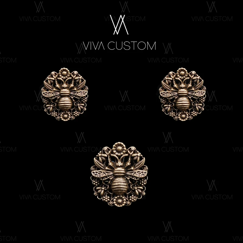 铜合金耳饰 (动物系列)复古做旧小众蜜蜂花朵套装M