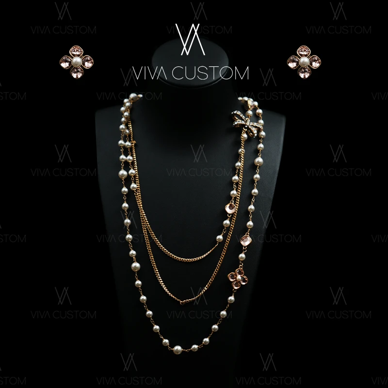 铜合金合成锆石耳饰 小香风系列 气质高级感蝴蝶结花朵套装