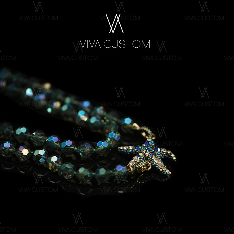 铜合金项链 （精工系列）时尚精致设计感炫彩海星项链