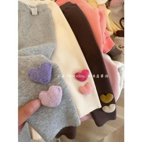 女童秋冬加绒打底裤新款儿童坑条针织一体绒纯色宝宝绒裤子加厚cs