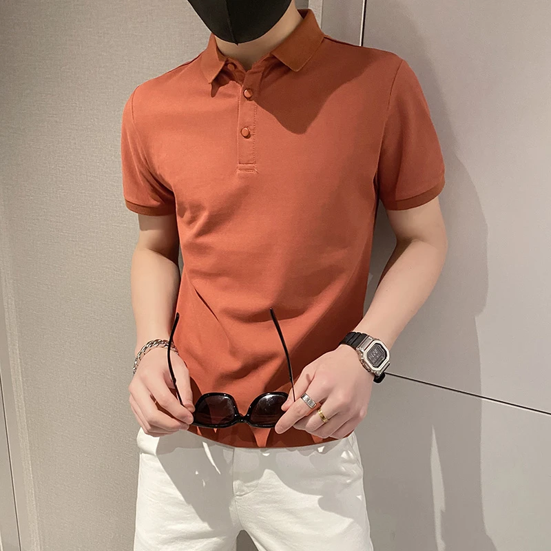 高贵上档次男装潮牌百搭男款polo衫男修身翻领半袖男士短袖t恤男t