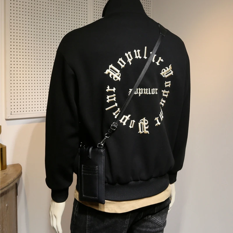 运动潮牌品质夹克男条纹撞色青春流行休闲外套秋季运动卫衣男开衫