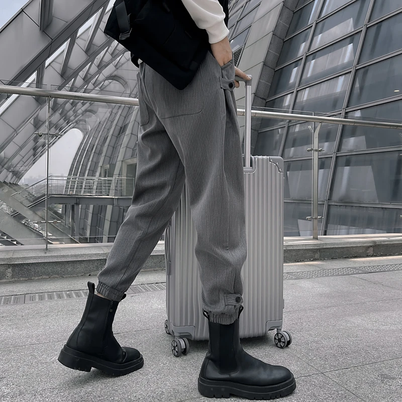 高级感炸街裤子男潮牌痞帅春秋款男士休闲裤男款潮流韩版百搭长裤