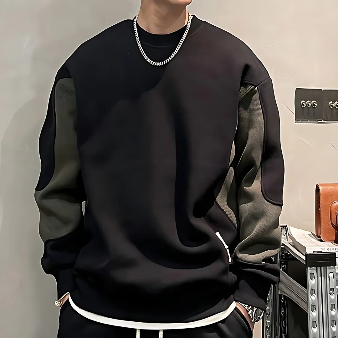 男士外套男春秋款卫衣保暖打底衫男圆领加绒男卫衣秋季男上衣秋季