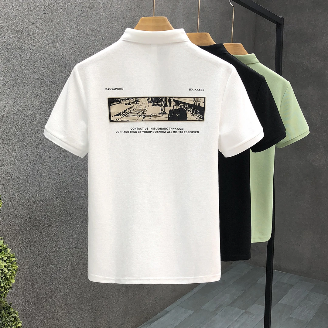 2024夏季新款男款polo衫男高端翻领男士短袖t恤男潮牌半袖上衣服