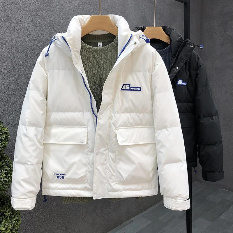 男士高档羽绒服潮牌外套冬季男款羽绒衣棉衣男款冬季连帽冬装衣服