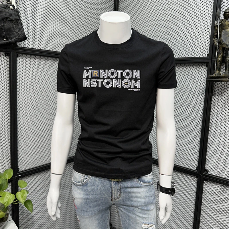 男士短袖t恤男高贵上档次男装冰丝夏季上衣服体恤衫半袖男款T恤男