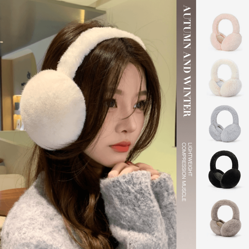 毛绒耳罩女冬季白色仿兔毛大号保暖防冻护耳朵耳包耳捂子耳套耳暖