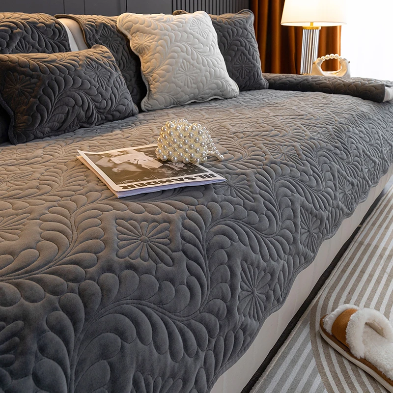 牛奶绒沙发垫秋冬款防滑坐垫子加厚2023新款沙发套罩毛绒盖布冬季