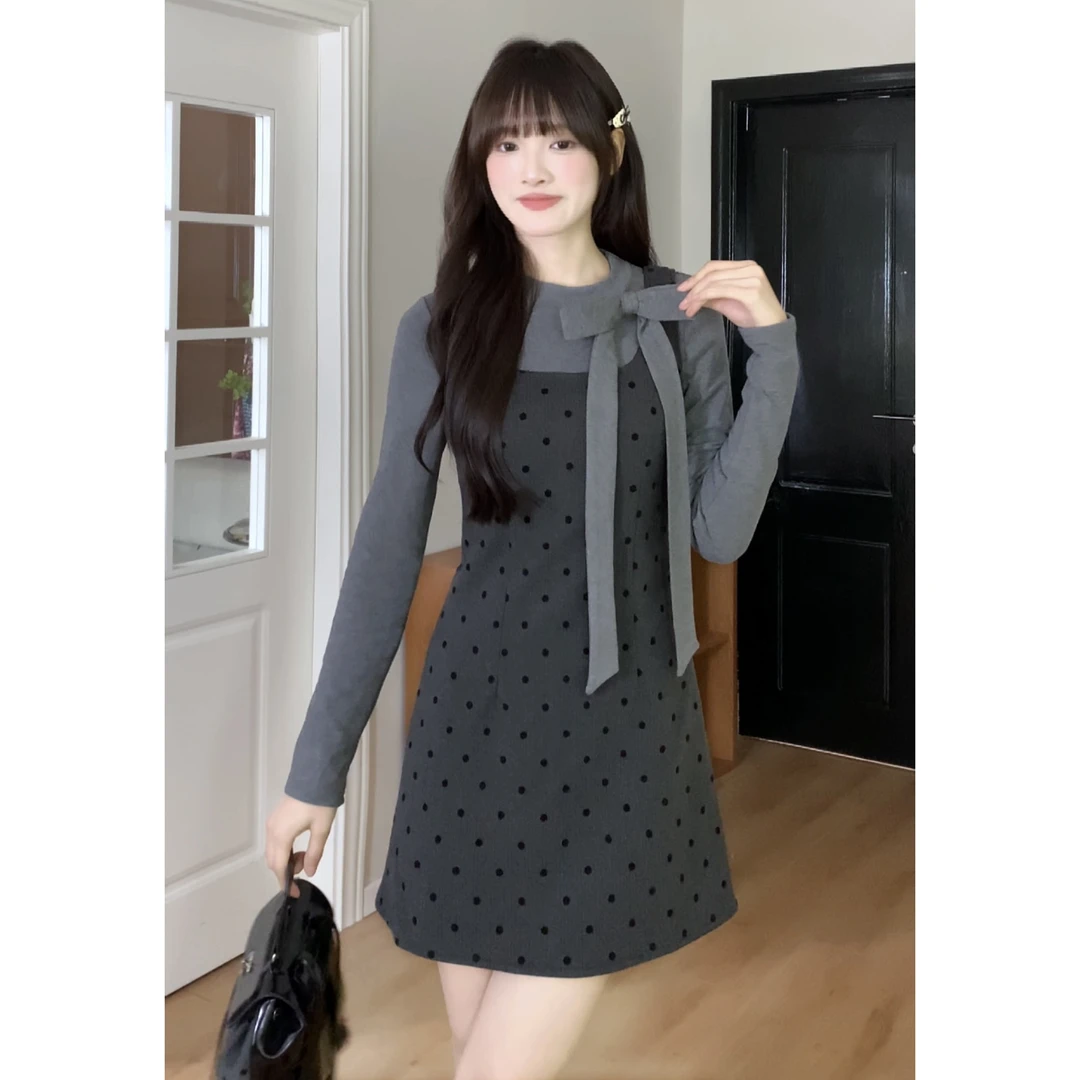 【公主严选】连衣裙长袖裙子小香风显瘦气质法式-4D1162