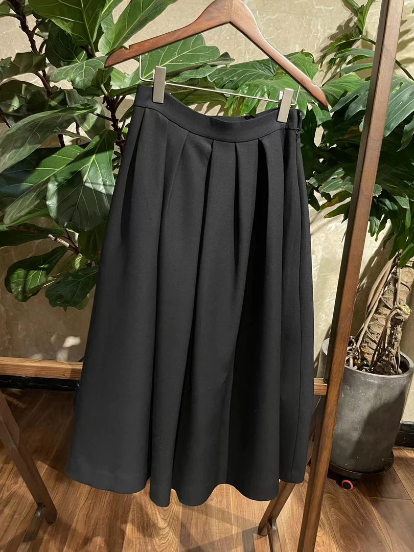 【MSYITONG浮力】黑色法式贵族百褶裙