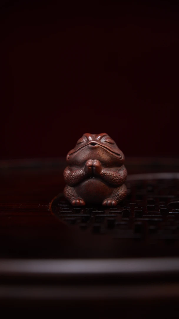 宜兴原矿紫砂 茶宠摆件 许愿金蟾