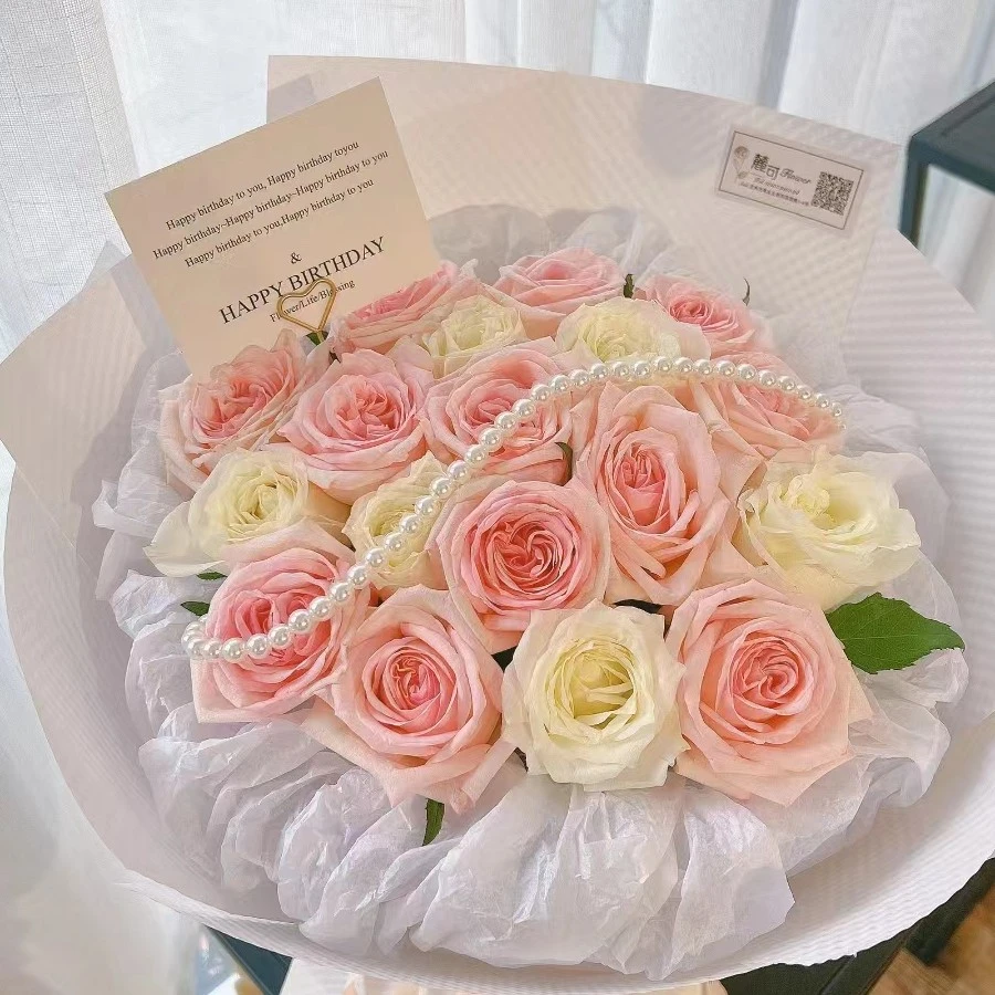 粉荔枝玫瑰20支＋白荔枝玫瑰20支共40支