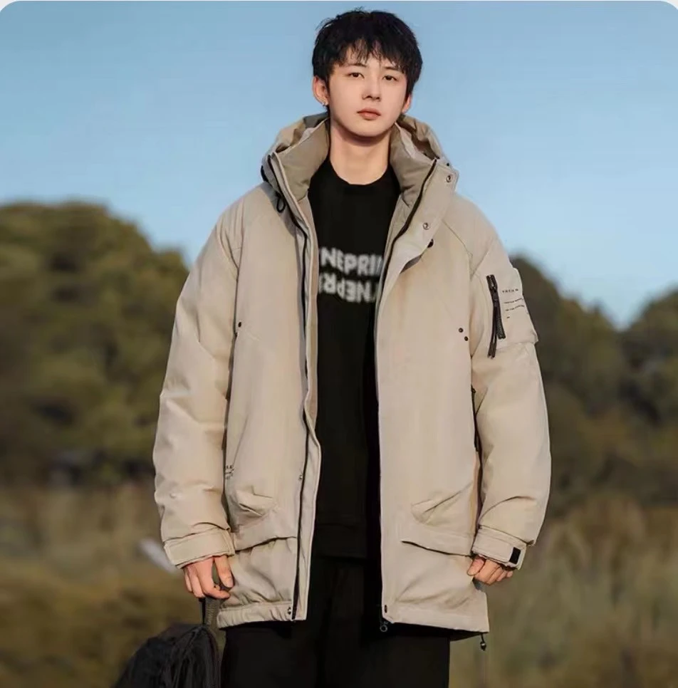 X31-冬季连帽中长加厚防寒保暖外套