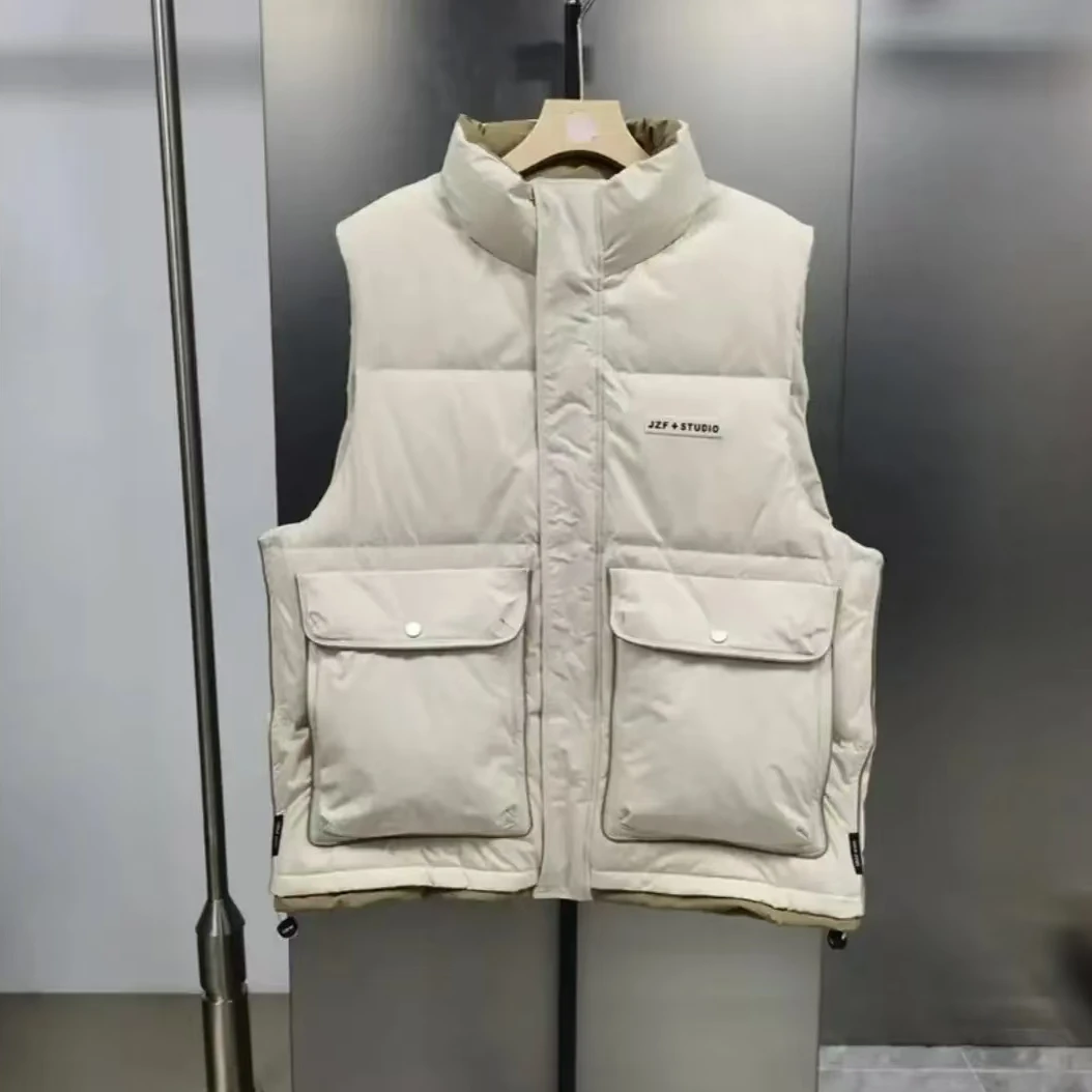 秋冬季立领撞色新款潮牌保暖背心男马甲外穿#A90