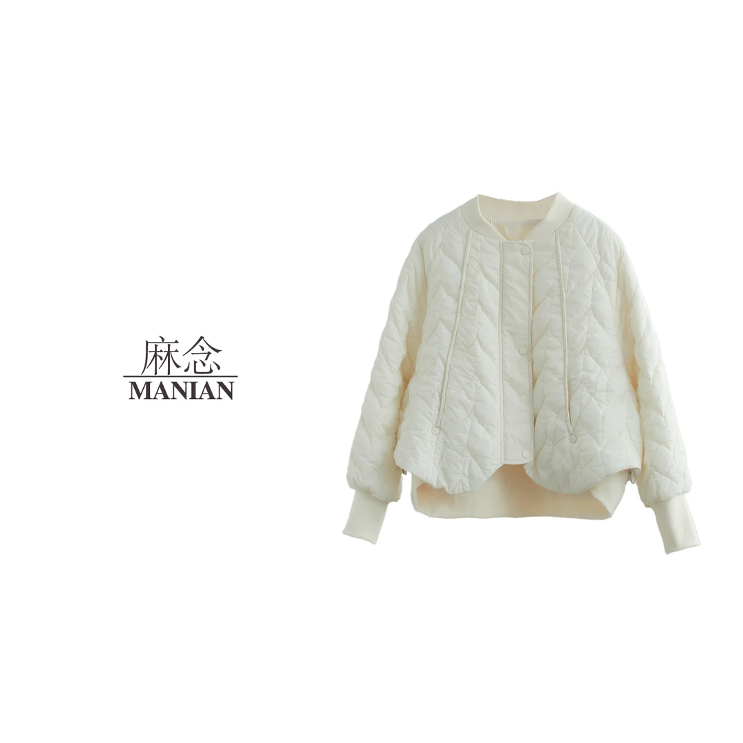 【麻念】衣长50-58 百搭时尚设计款秋冬棉服上衣女D241337