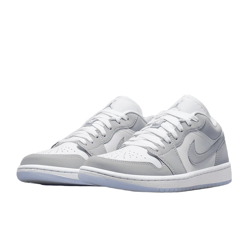 NIKE Air Jordan 1 low 防滑耐磨 低帮篮球鞋 灰白 DC0774-105