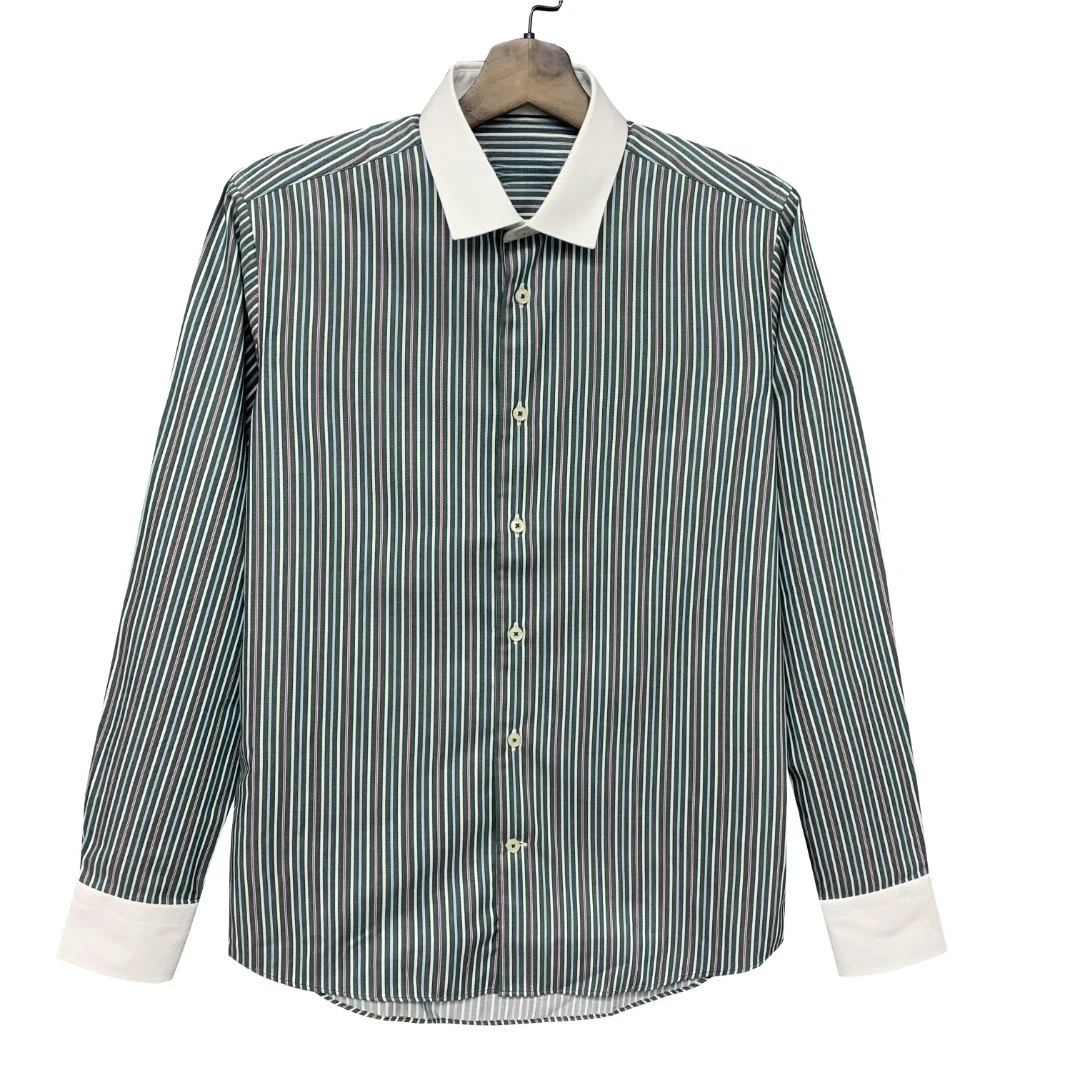 恺【长绒棉】一线品牌长袖衬衫男装春季条纹商务免烫CS059