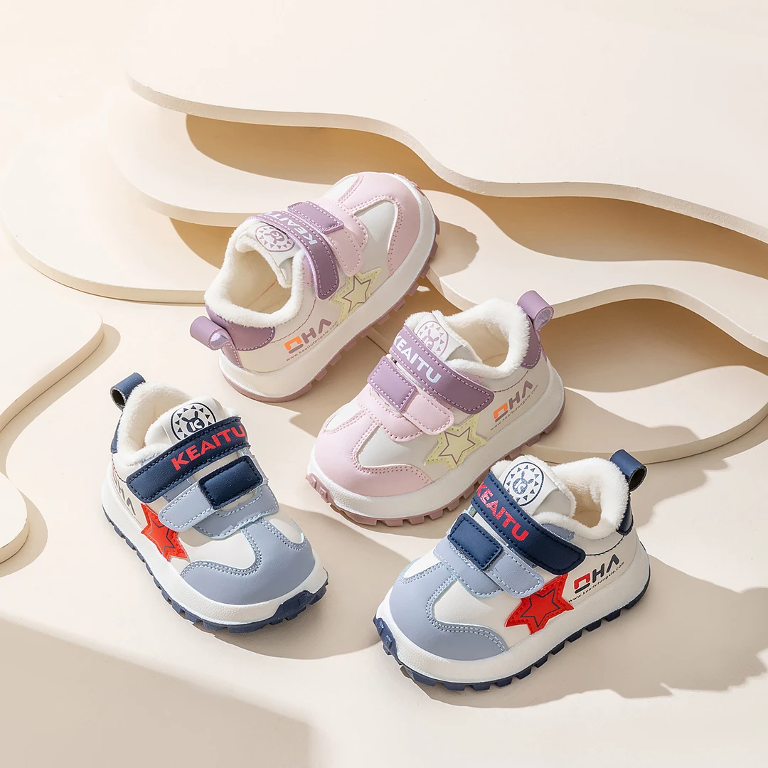 女宝宝冬季新款婴儿鞋棉鞋1-3岁二棉加绒男防滑关键鞋加绒学步鞋