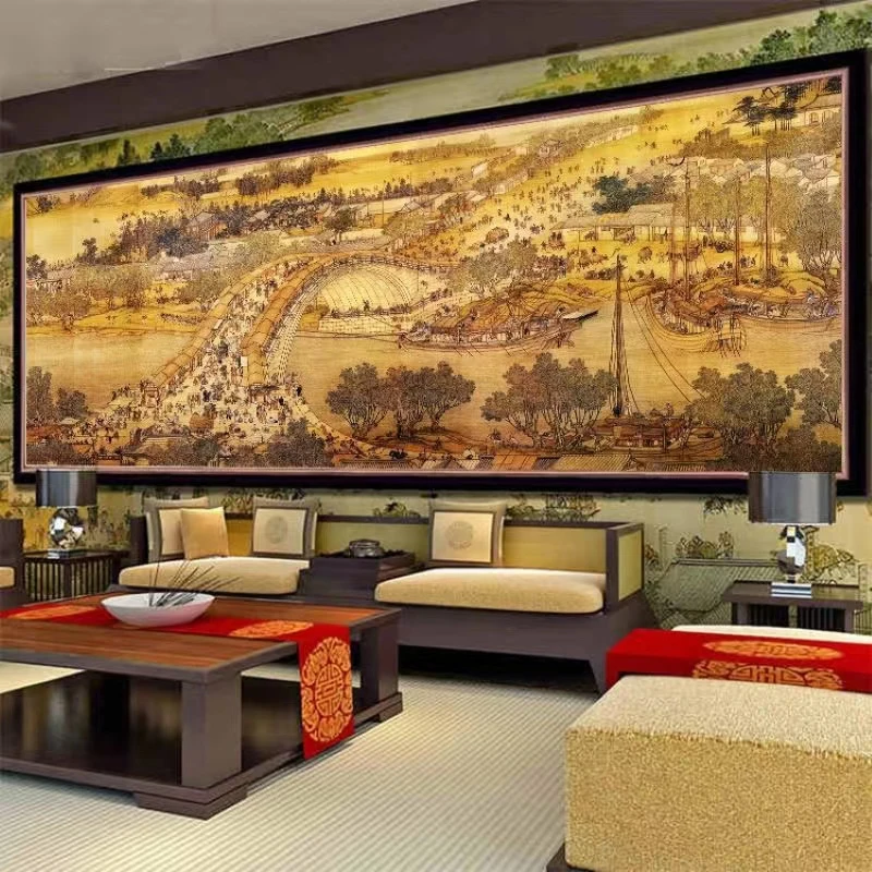 清明上河图2024新款钻石画diy手工自粘钻石绣客厅客厅装饰优选贴