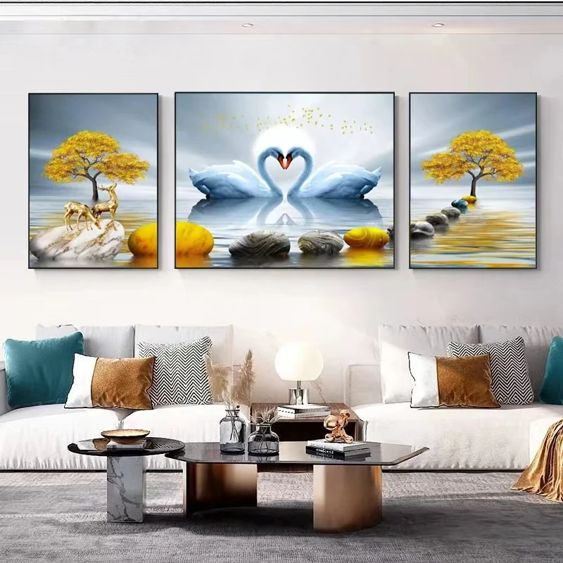 满钻全贴——【现代简约】新客厅装饰画轻奢沙发背景墙客厅大气钻石画