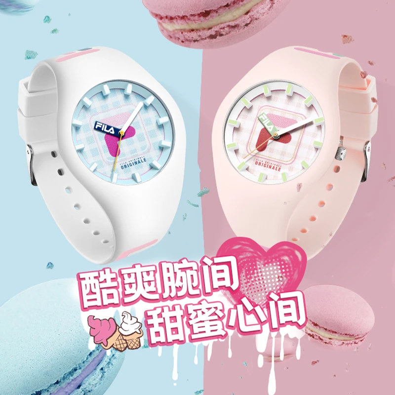 【品牌专享】Fila斐乐硅胶运动果冻防水美式甜心学生ins手表6540