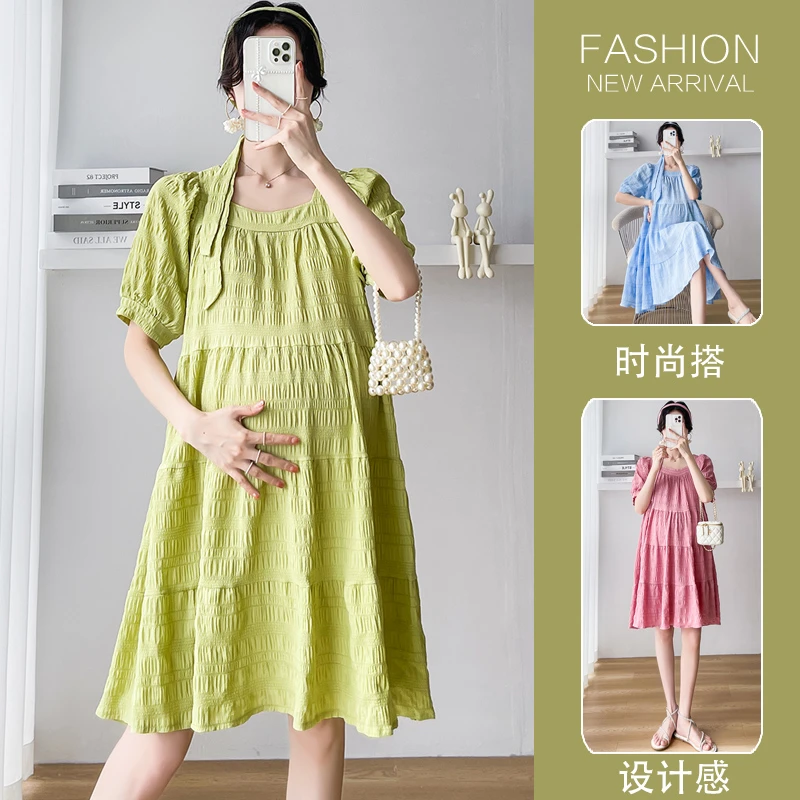 夏季大码孕妇裙新款洋气连衣裙娃娃裙韩版夏装型小清新孕妇裙