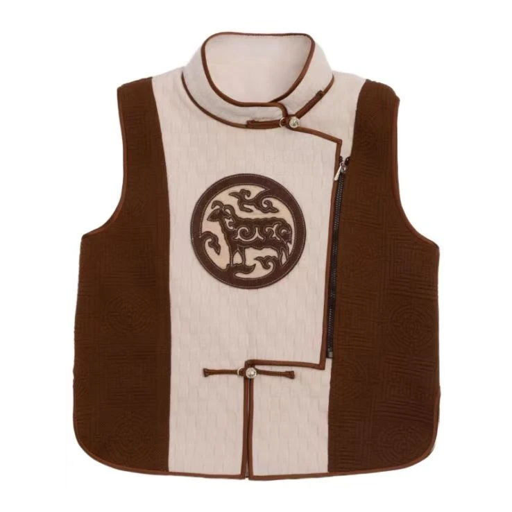 【德利源】男女童轻民族风圆形拼接马甲M0136#