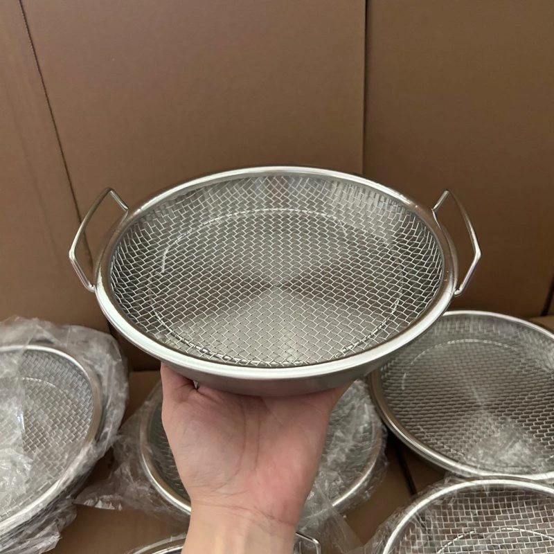 304不锈钢沥油架油炸漏网漏油神器家用油渣过滤网架双耳滤油网筛