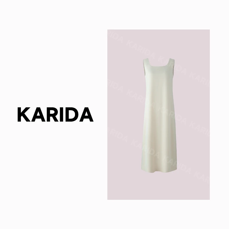 【短视频】珂芮达Karida【领悟】 春夏新款简约百搭纯色醋酸吊带裙
