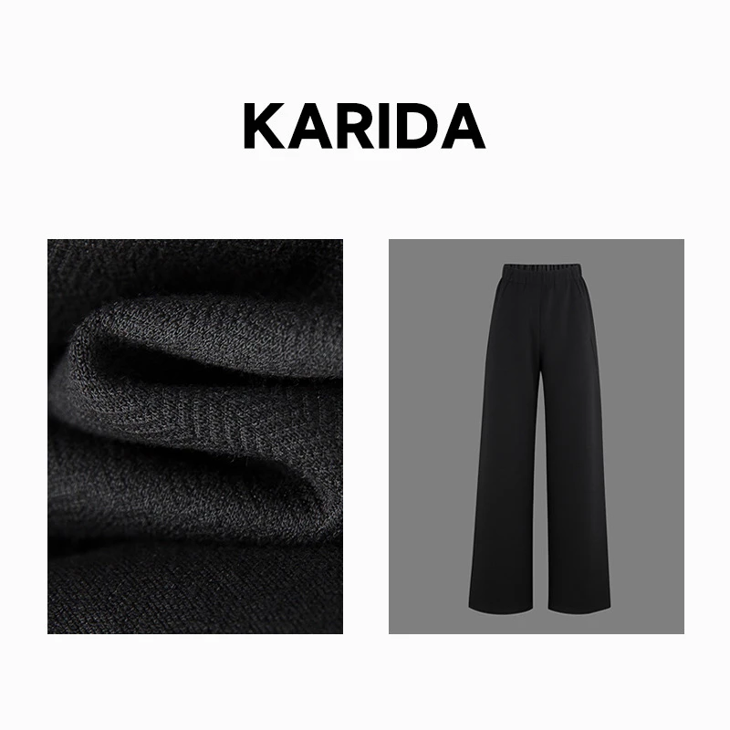Karida【经典+】新款阔腿长裤时尚宽松气质毛呢夏季秋冬高腰显瘦