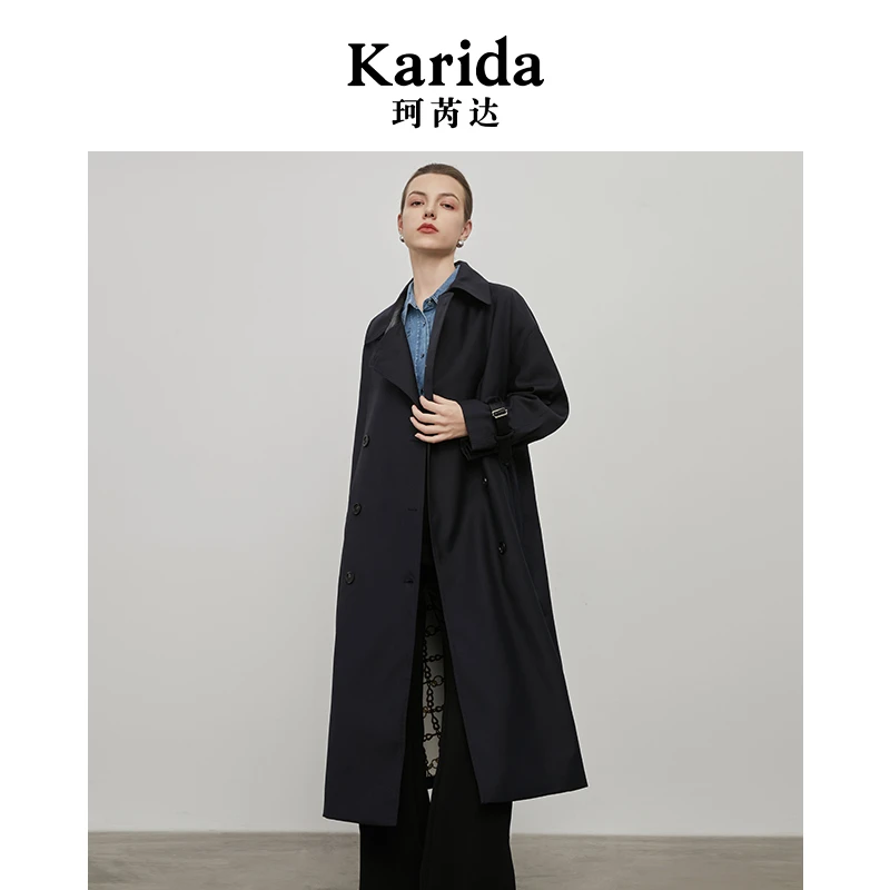 【短视频专享】珂芮达karida【维也纳晨光】时尚英伦风双排扣风衣气质
