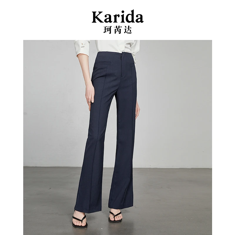 珂芮达短视频专享Karida【海岸线简约时尚大气显瘦设计腰头式长裤