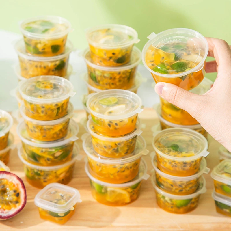 小盒分装神器一次性食品级圆形柠檬冷冻盒外卖迷你商用小分装盒