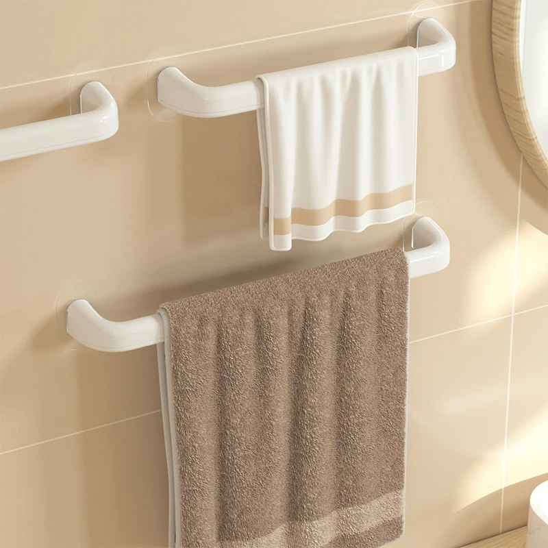 浴室毛巾架免打孔卫生间置物架挂架儿童浴巾架晾毛巾杆子厨房日式