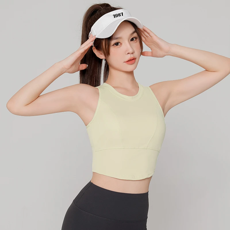 瑜伽时尚训练裸感弹力高强度美背显瘦裸感无袖10
