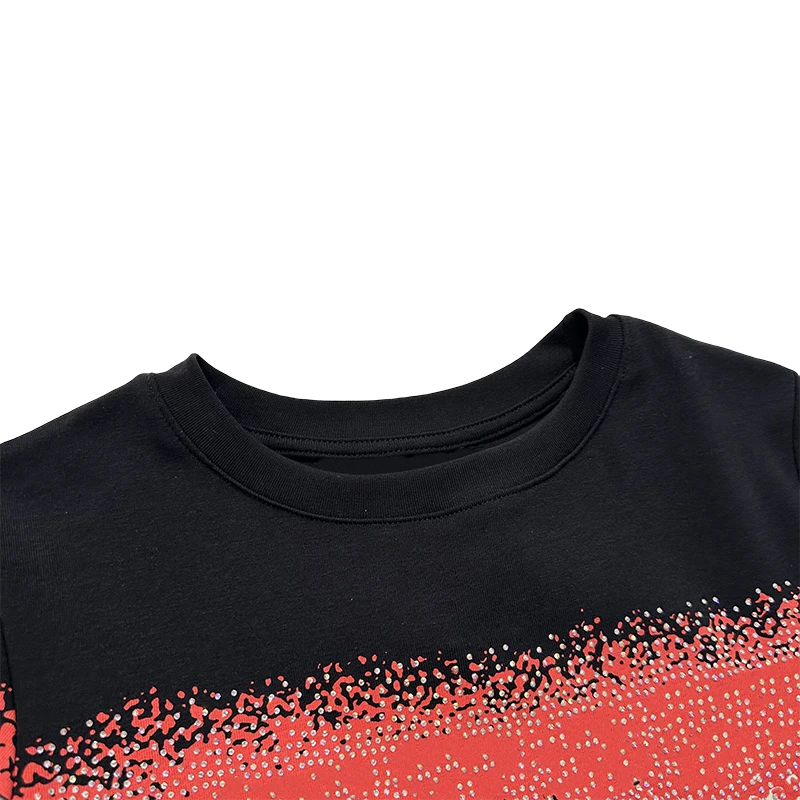 【24X018】2025夏季SELINE 设计感烫钻轻奢简约弹力修身版型棉T短袖