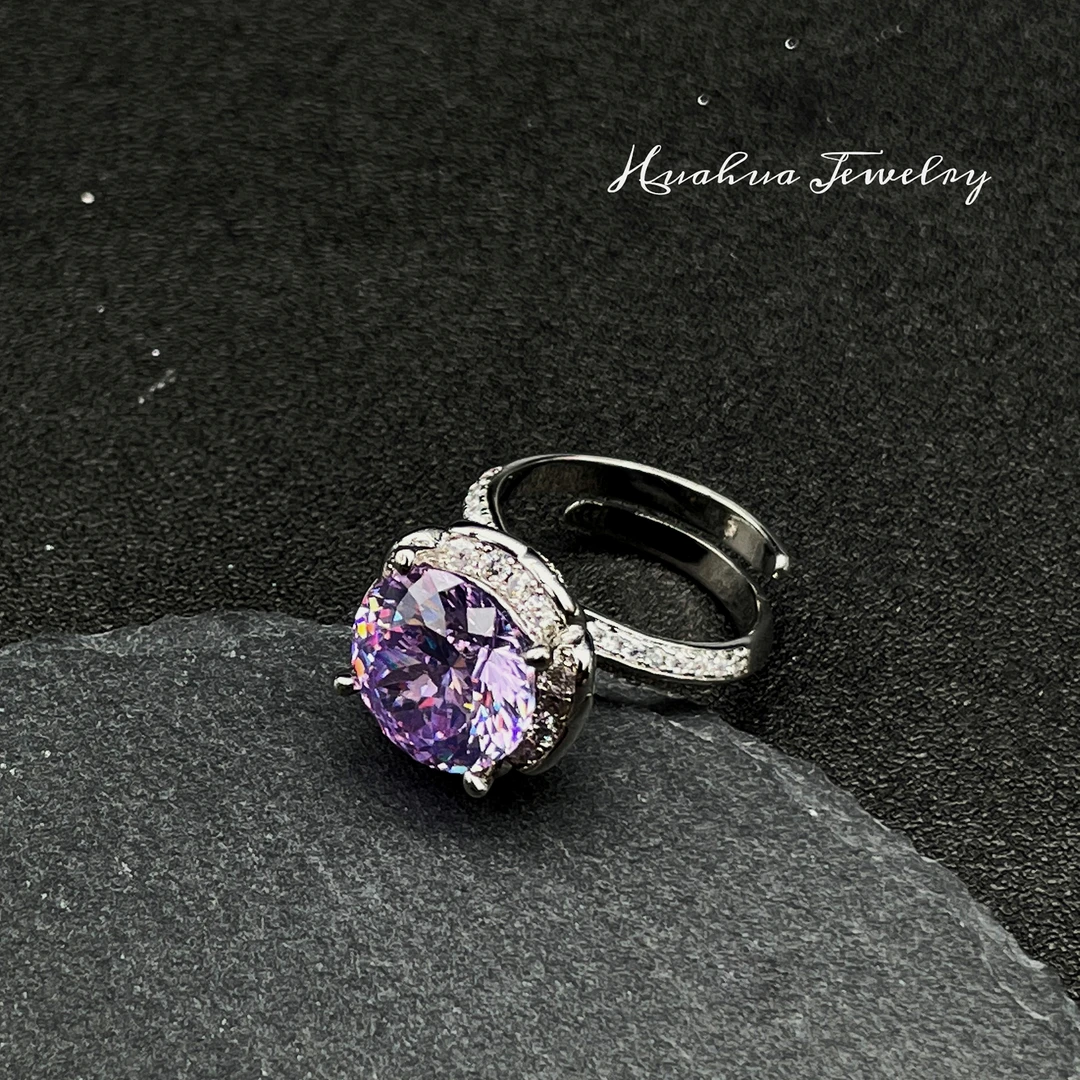 铜合金合成锆石戒指 戒指轻奢时尚气质百搭小众精致 32303