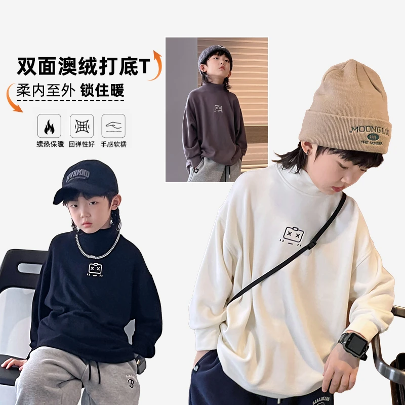 AIAIJKIDS【每年必买】半高领奥绒打底衫长袖t恤秋冬上衣 4109678O2