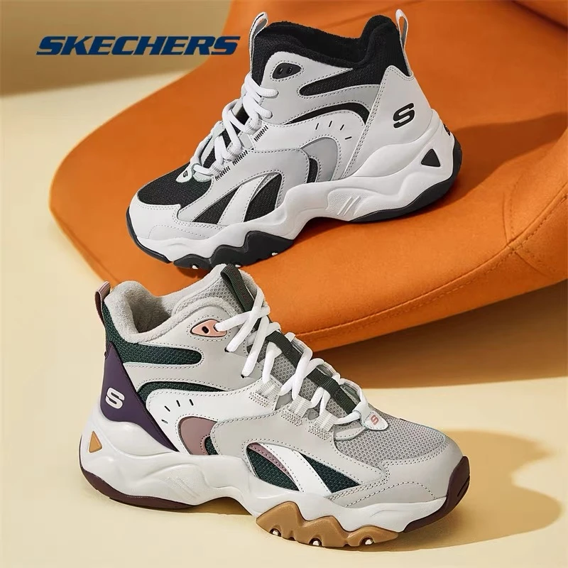 SKECHERS斯凯奇秋冬女鞋增高休闲加绒保暖高帮鞋厚底跑步鞋168014
